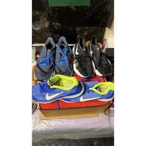 Nike Running Shoes Lot 3 Pairs Men US 10.5 Blue Black Gray‎ Used
